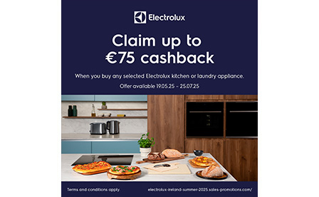 Claim up to €75 cashback when you buy any selected Electrolux appliances