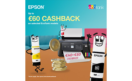 Claim up to €60 cashback on selected EcoTank models